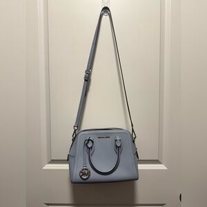 Michael Kors Blue Crossbody Bag with Silver Hardware